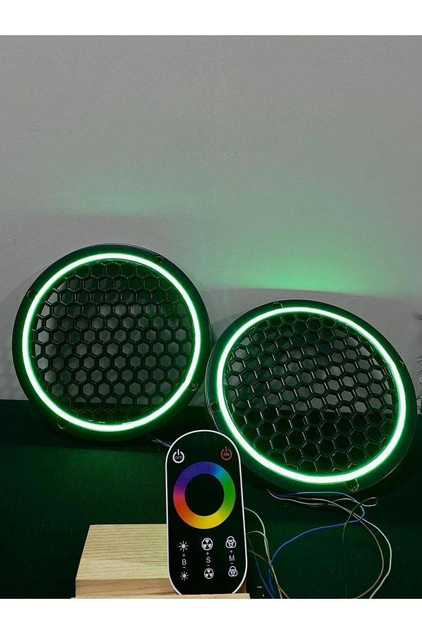 Dokunmatik Kumandalı 20 CM Neon Işıklı Midrange Hoparlör Kapağı 1 Takım (2 Adet) - 5