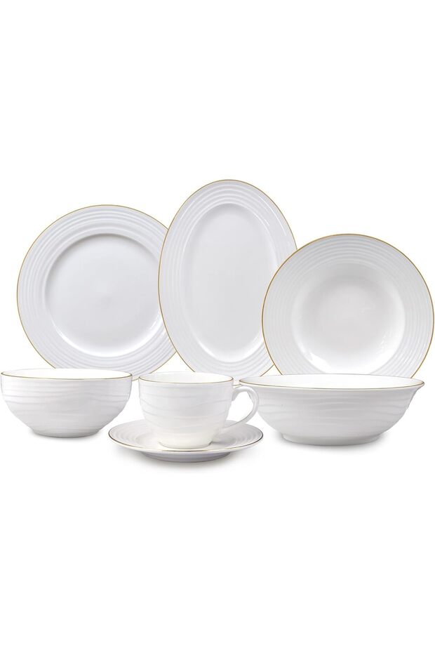 طقم عشاء امبوس ريبل مكون من 32 قطعة - 1