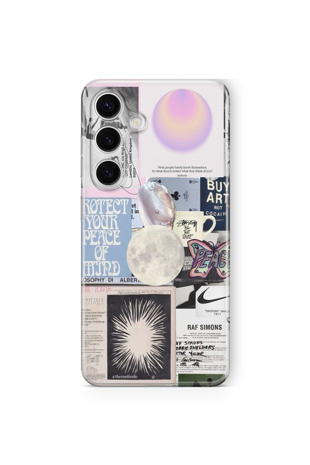 Samsung Galaxy S23 Compatible Protect Your Peace Design Printed Transparent Case