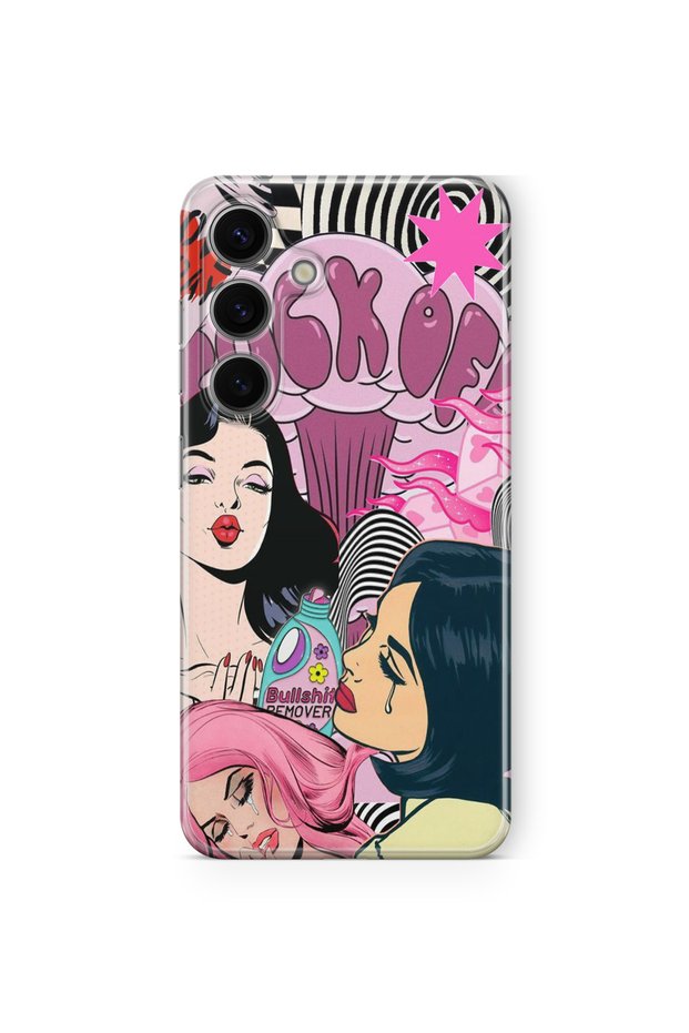 Samsung Galaxy M34 5g Compatible Fck Off Pop Art Design Printed Transparent Case