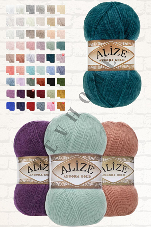 Alize Angora Gold El Örgü İpi İpliği Yünü Yeleklik İp 4 Adet Akrilik Yün İplik - 5