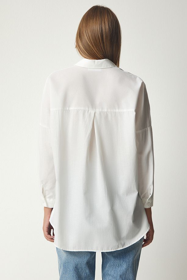 Oversize Basic Gömlek EKRU LDD0003 - 5