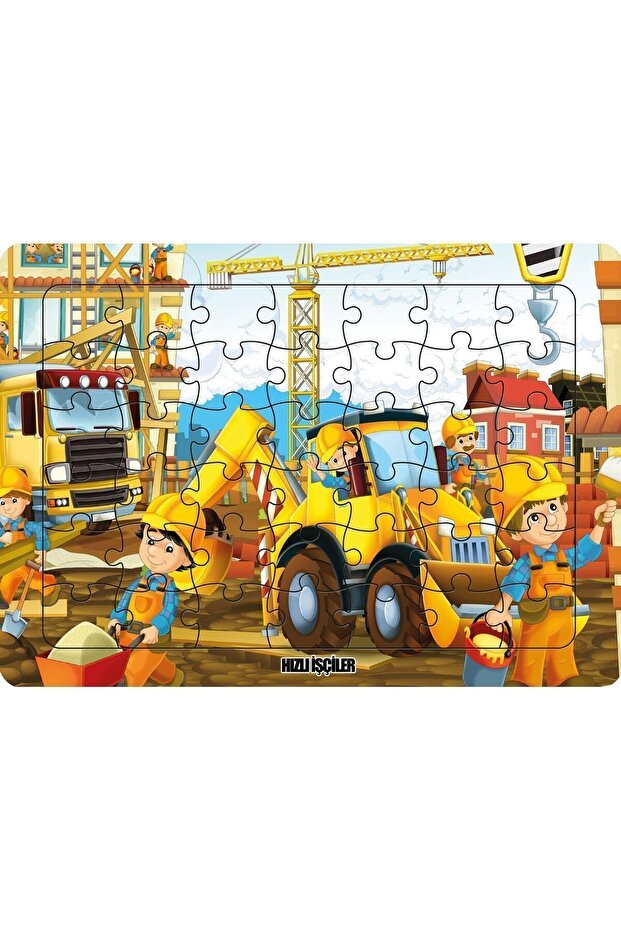 Lc073 Medium Frame Painted Puzzle - Fast Workers