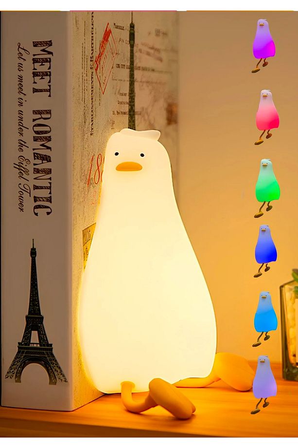Yorgun uyuyan penguen gece lambası Dokunmatik renkli - 1