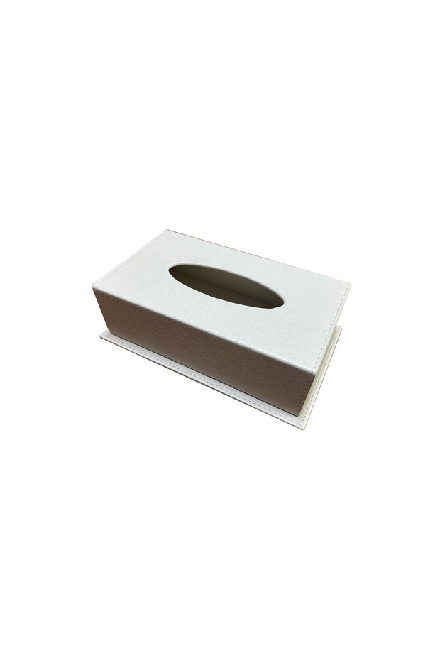 Cream Colored Leather Napkin Holder