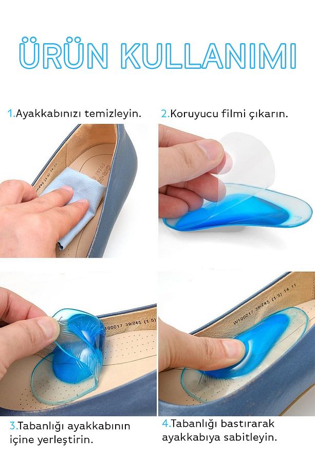 Ortopedik Tabanlık Düz Taban Için Yumuşak Tabanlık Içe Basma Önleyici Konforlu Ped - 4