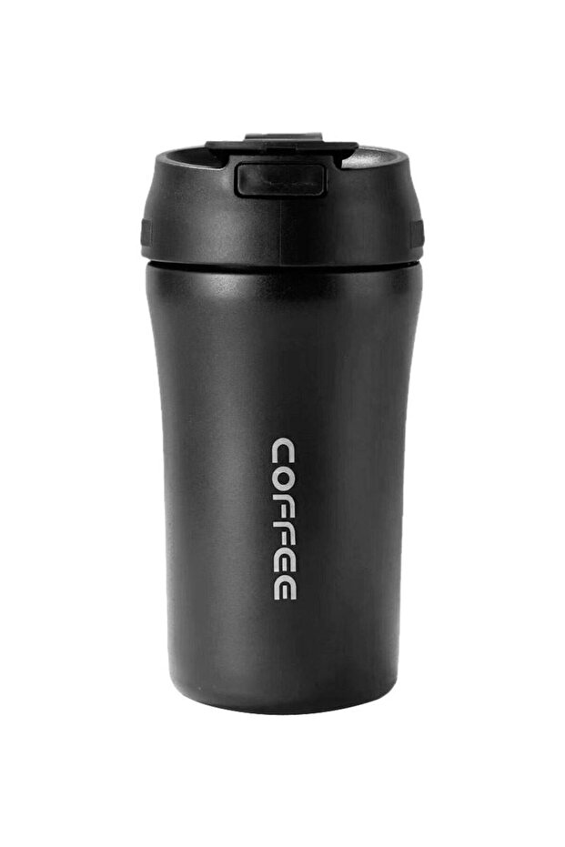 304 Steel Black 400 ml Coffee Hand Thermos Mug Cin853Sy