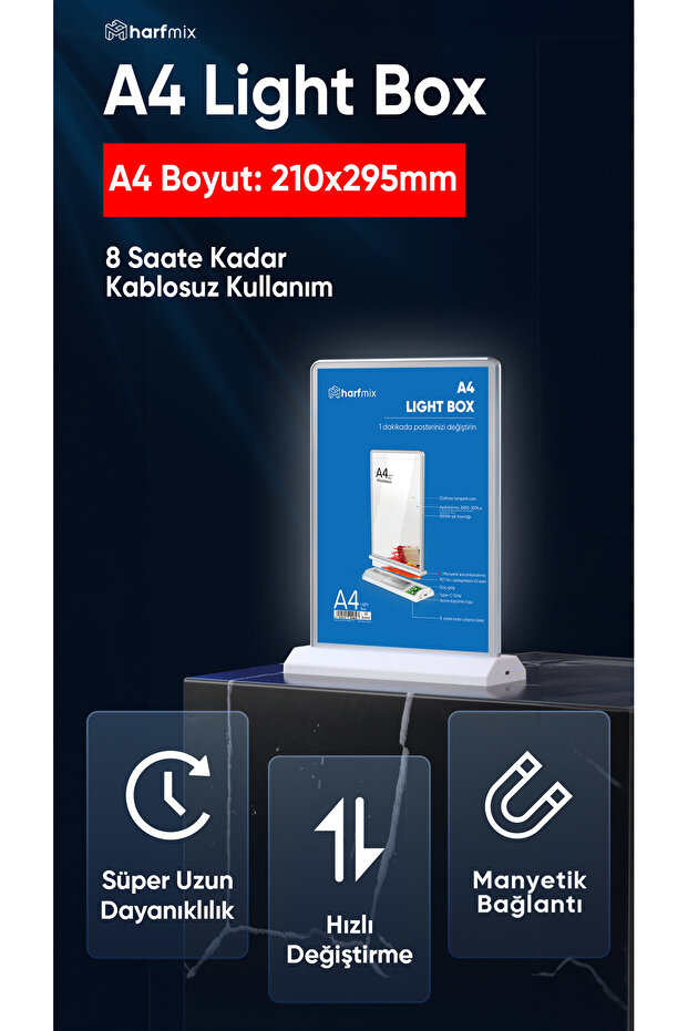 A4 Lightbox Işıklı Tabela - 1