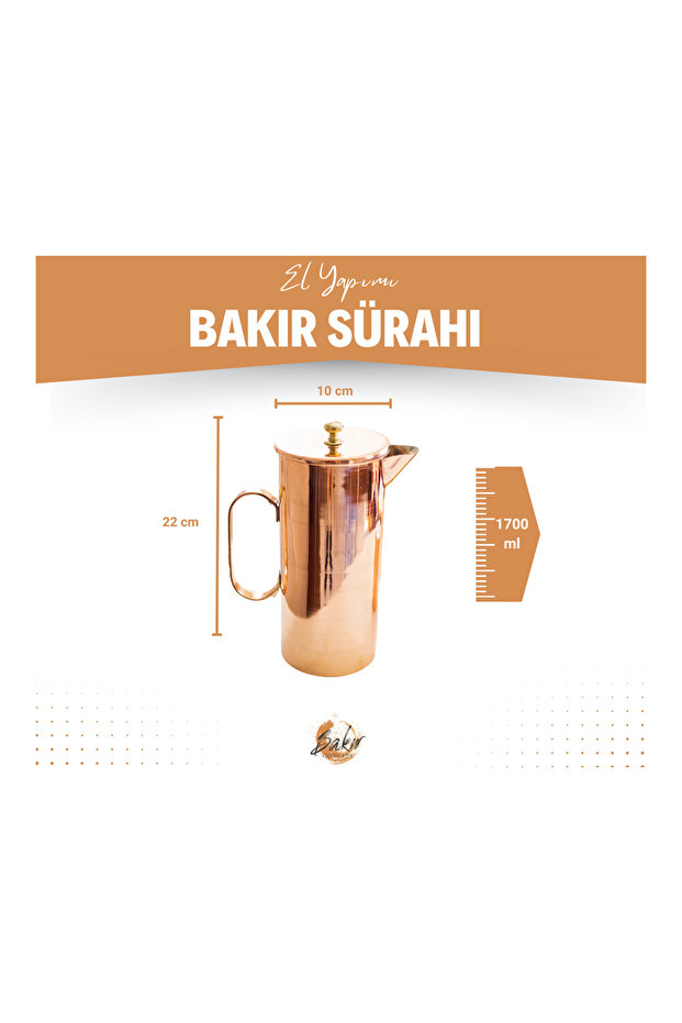 Bakır Sürahi Silindir Model - 3