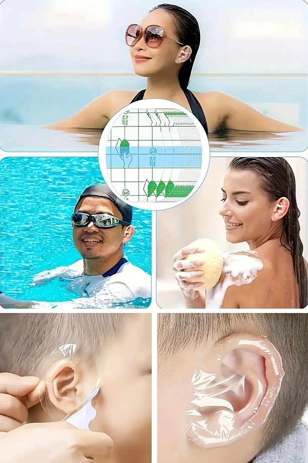 10 Adet Su Ve Sabun Karşı Su Geçirmez Yapışkanlı Bebek Çocuk Kulak Koruyucu Havuz Banyo Koruma Bandı - 9