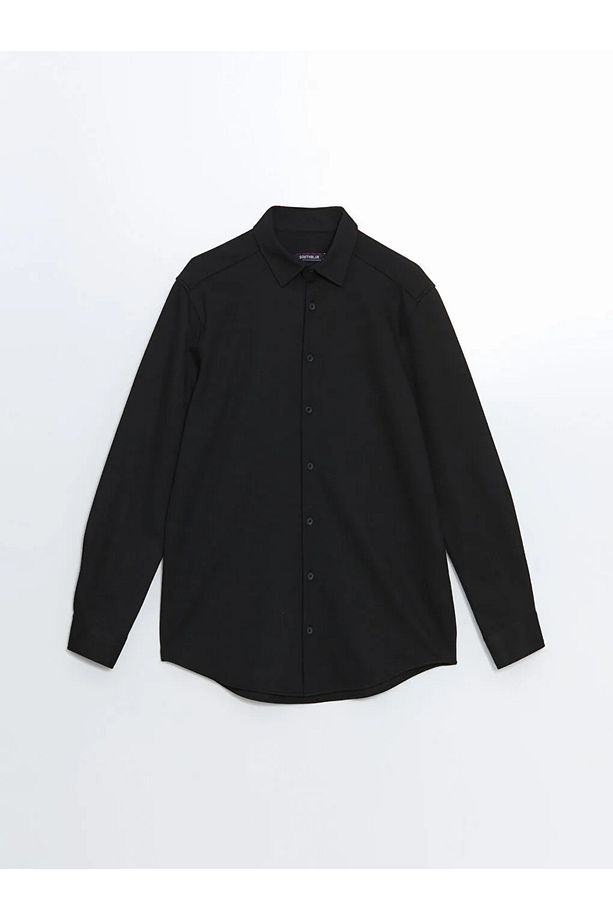 LCW Vision Siyah Slim Fit Uzun Kollu Erkek Gömlek - 5