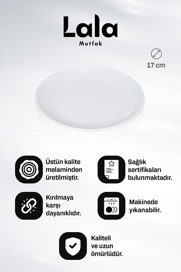 Gözde Servis Tabak 6'lı Set (Ø 17 CM - ŞIK VE DAYANIKLI) - 3