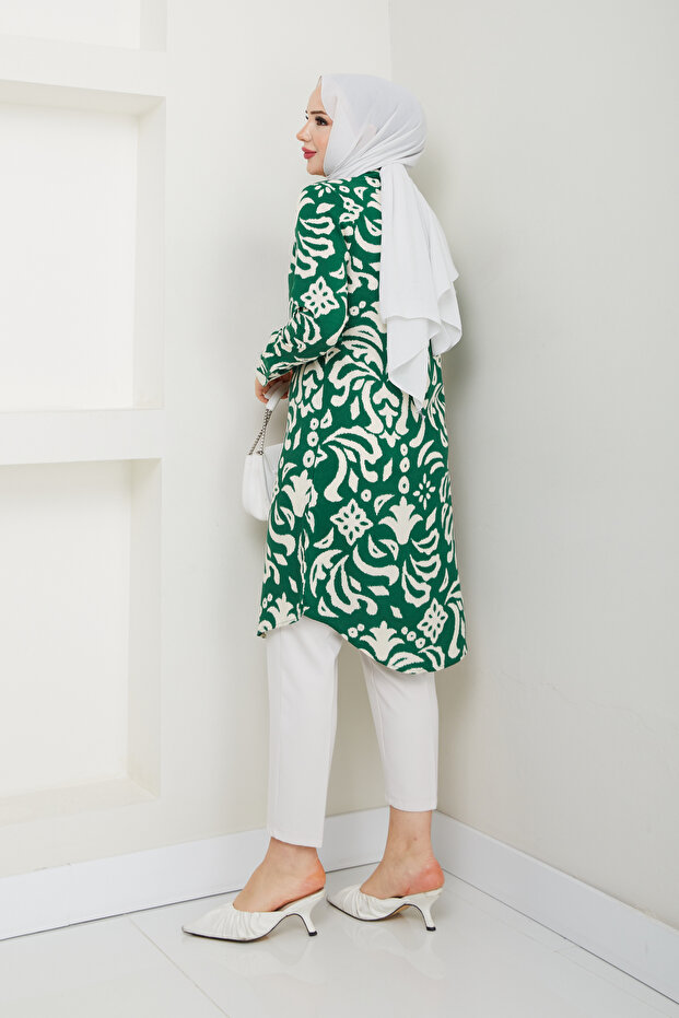 Viscose Patterned Tunic - Snowflake - 4