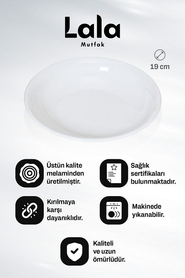 Gözde Derin Yemek Tabağı 3'lü Set (Ø 19 CM - ŞIK VE DAYANIKLI) - 2