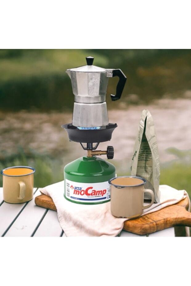 3 in 1 İksa Mocamp Çakmak Gazlı Pratik Kamp Ocağı - Piknik Ocağı + 3 Kanatlı Rüzgarlık Seti - 4