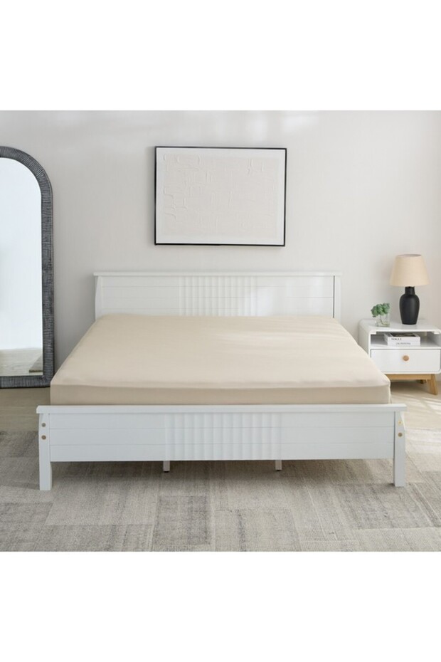 Essential Solid Cotton King Fitted Sheet - 1