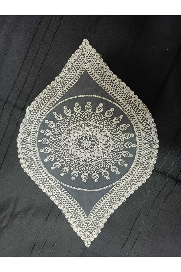 kordonlu işlemeli 3 lü sehpa örtüsü - 4