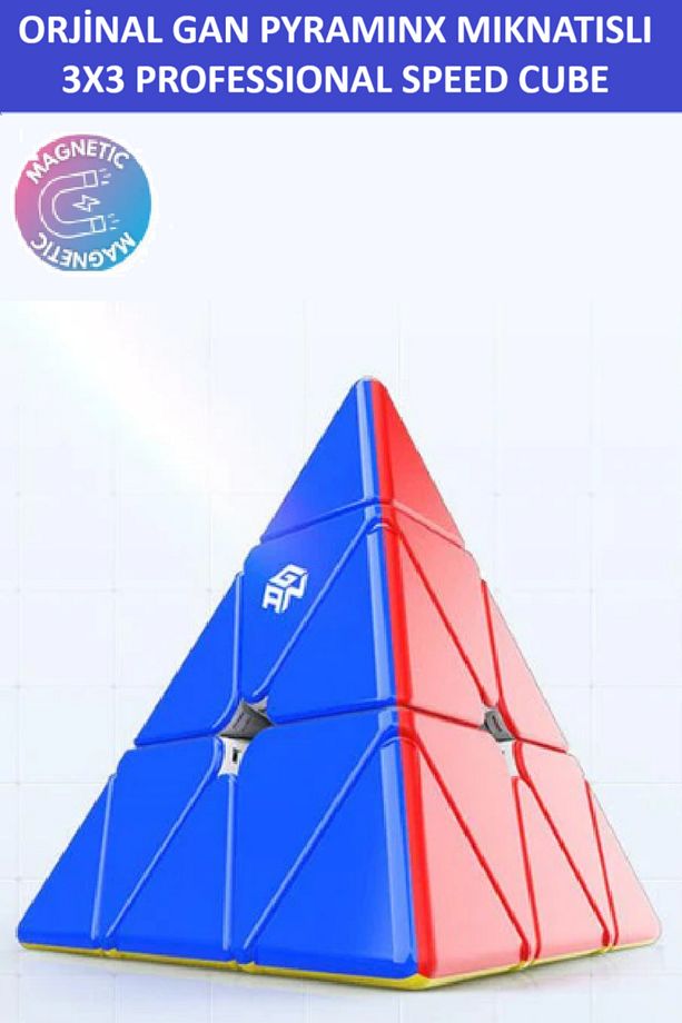 GAN PYRAMINX M MIKNATISLI (MANYETİK) 3x3 Zeka Küpü - Profesyonel Speed Cube - Sabır Küpü - - 4