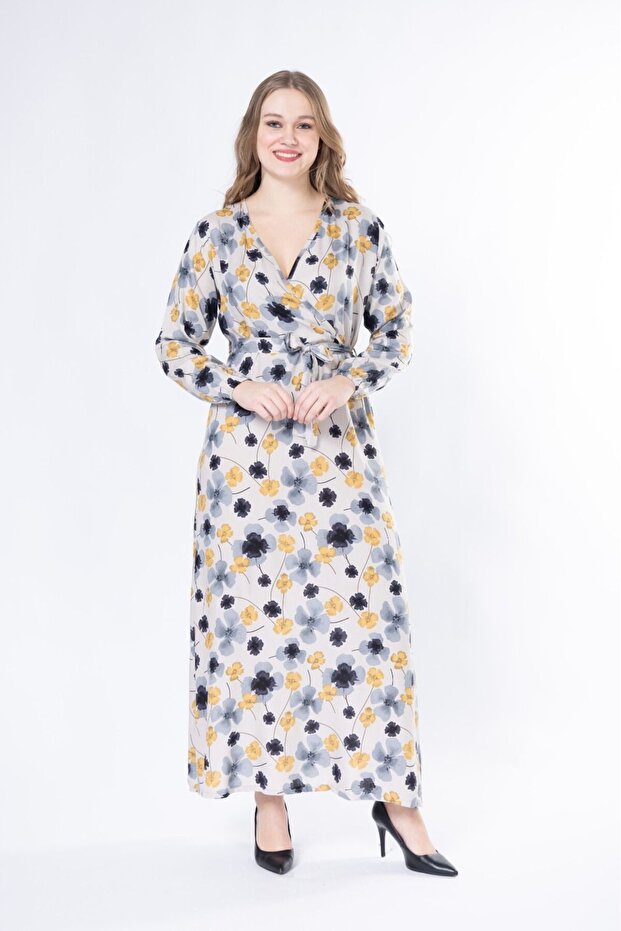 ROCHIE LUNGĂ CU MÂNECĂ LUNGĂ ȚESUTĂ DE VARĂ - 3