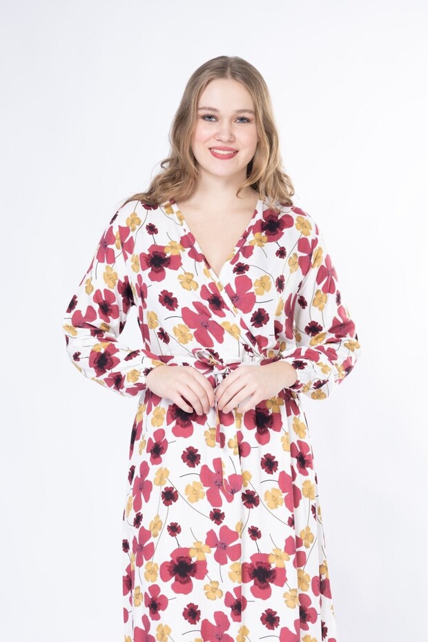 ROCHIE LUNGĂ CU MÂNECĂ LUNGĂ ȚESUTĂ DE VARĂ - 2