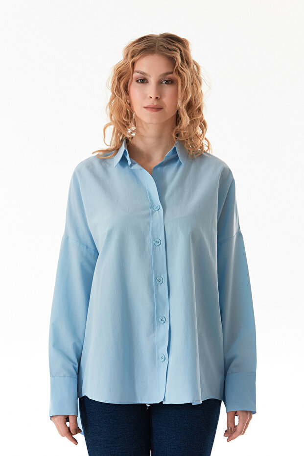 Basic Arkası Uzun Salaş Gömlek - 8