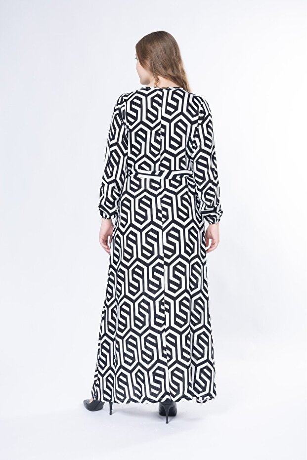 ROCHIE LUNGĂ CU MÂNECĂ LUNGĂ ȚESUTĂ DE VARĂ - 3