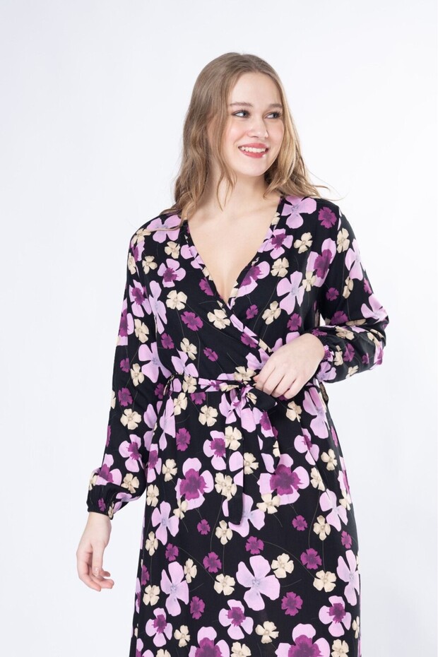 ROCHIE LUNGĂ CU MÂNECĂ LUNGĂ ȚESUTĂ DE VARĂ - 1