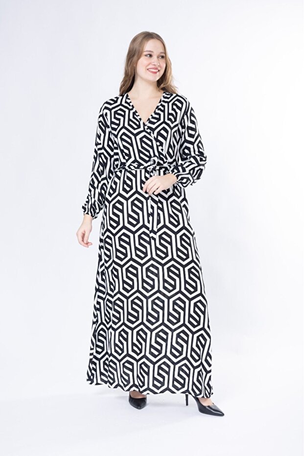 ROCHIE LUNGĂ CU MÂNECĂ LUNGĂ ȚESUTĂ DE VARĂ - 8