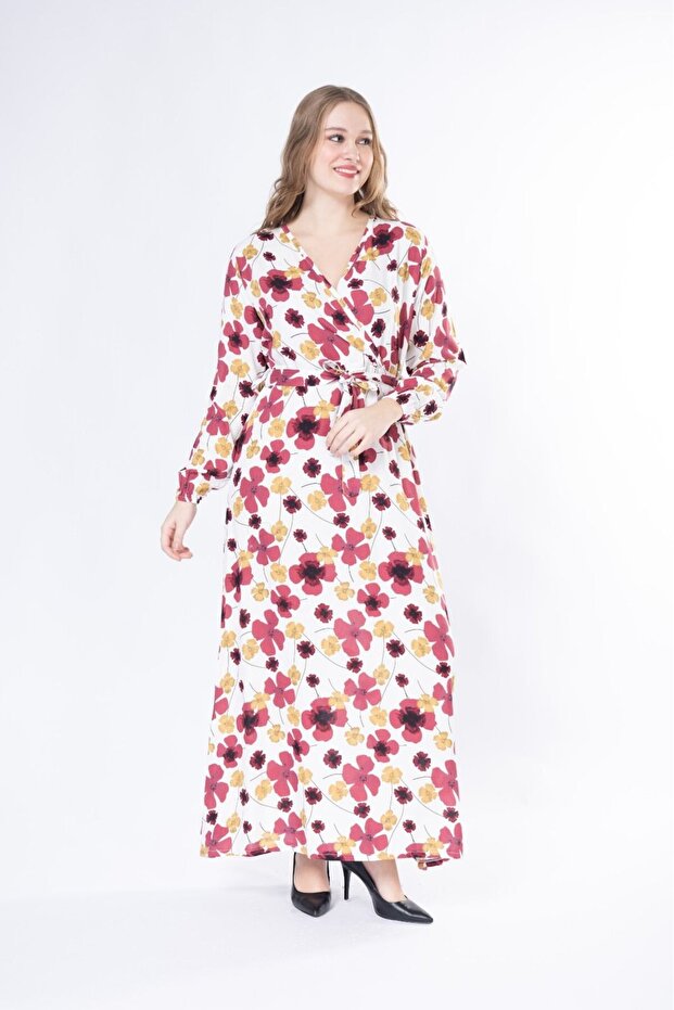 ROCHIE LUNGĂ CU MÂNECĂ LUNGĂ ȚESUTĂ DE VARĂ - 3