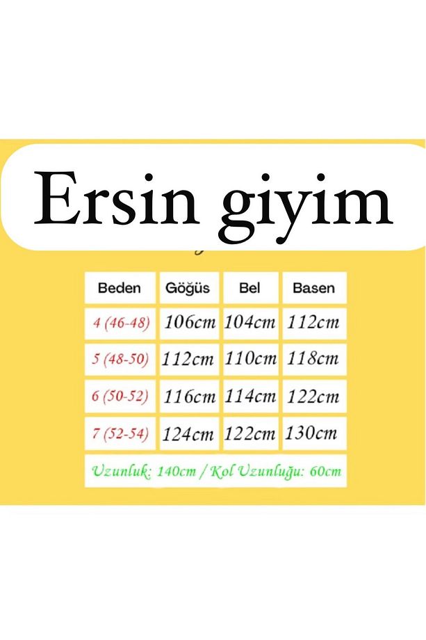 YEŞİL rengi Bade Yuvarlak Yaka Kol Lastikli Etek Ucu Fırfırlı Fitilli Elbise - 7