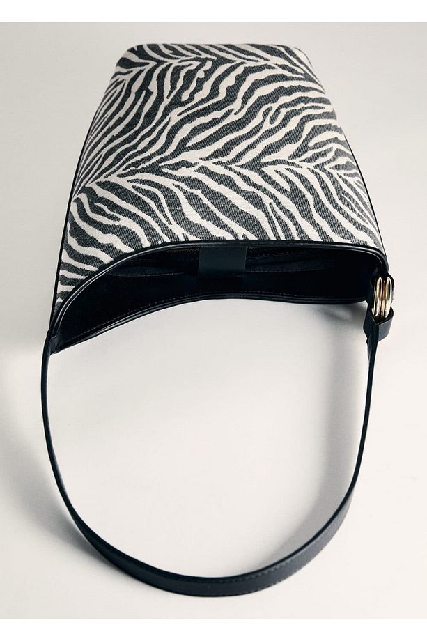 Büyük zebra desenli bucket çanta - 7