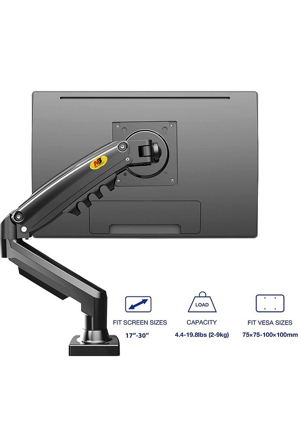 Nb F80 Tek Kol Amortisörlü 17"-30" Lcd Led Monitör Tutucu Bst4817, One Size - 3