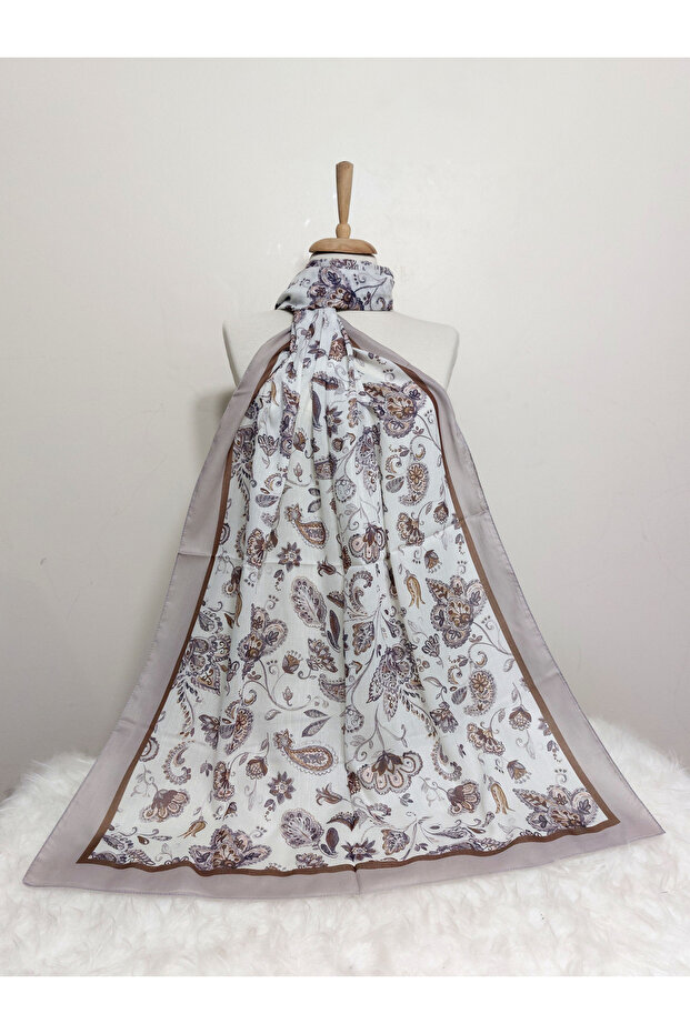 شال قطن ناعم منقوش - 1