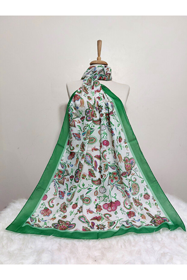 Patterned Soft Cotton Shawl - 1