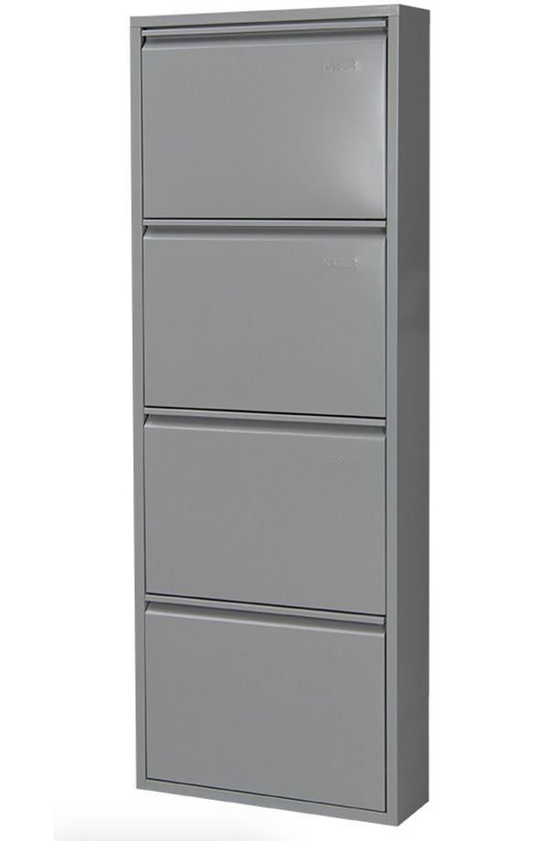4’lü metal ayakkabılık, kapı önü ayakkabılık, gri ayakkabılık, - 3