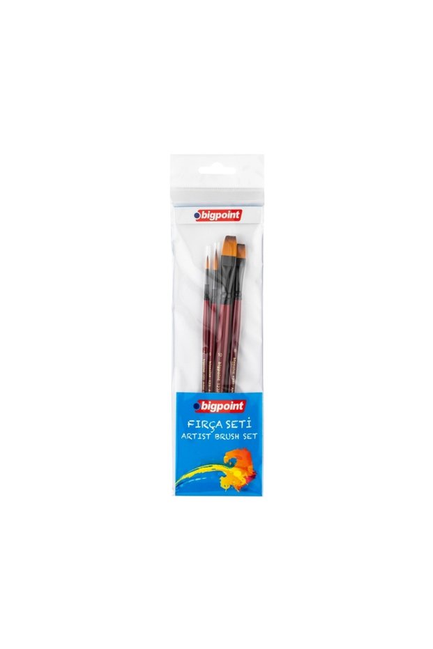 123 Series - Set of 4 for Acrylic and Oil Paint, Mixed Watercolor Bristle Brush