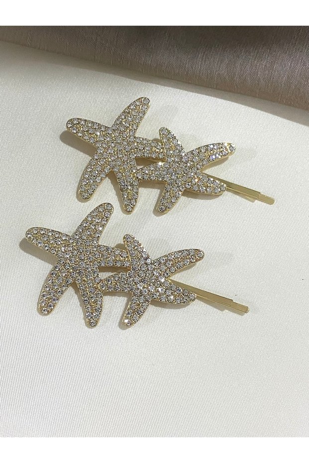 Crystal Starfish Hair Clip Set (2 Pieces)