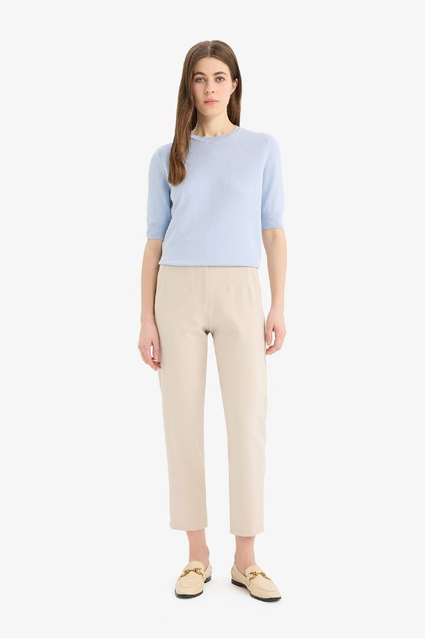 Regular Fit Bisiklet Yaka Basic Düz Kısa Kolllu Triko Kazak D6272ax25sm - 2