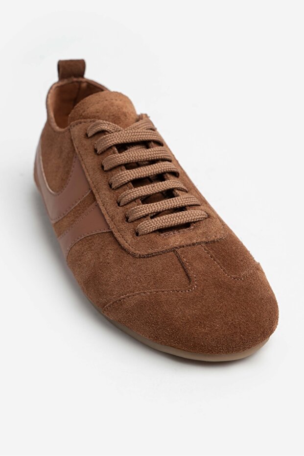 Damskie trampki sznurowane Saint Taba z prawdziwej zamszu z płaską podeszwą - 7