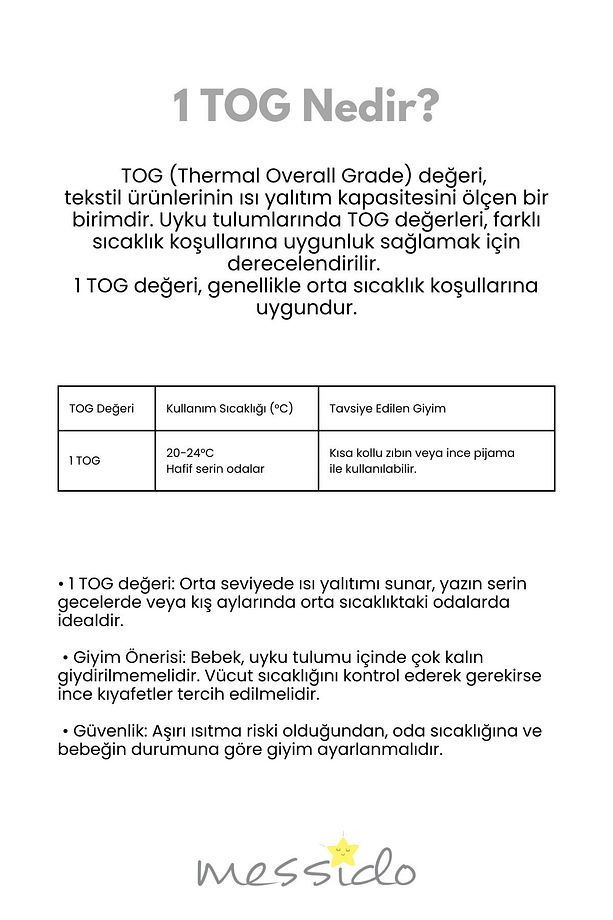 %100 Pamuk Uyku Tulumu 1-5 Yaş Tog 1 - 7
