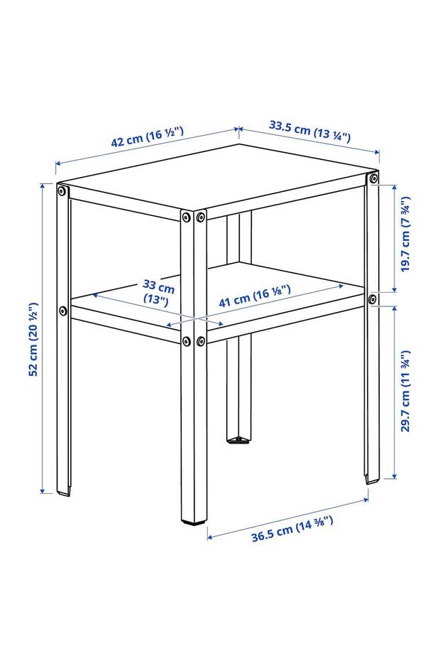 طاولة بجانب السرير، أسود، 42×34 سم - 6