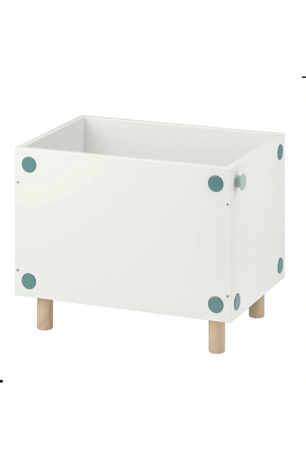 طاولة بجانب السرير/وحدة رفوف، باللون الأبيض - 2