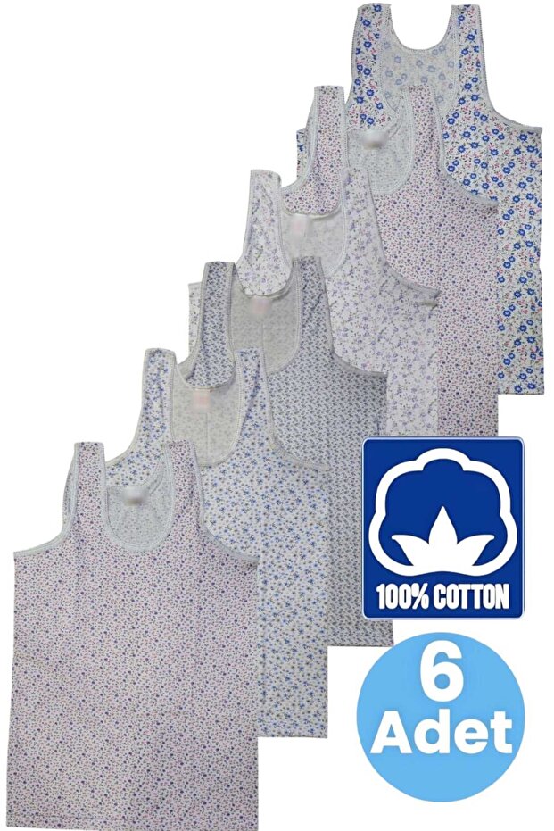 Women's Patterned Thick Strap 6-Piece Undershirt
