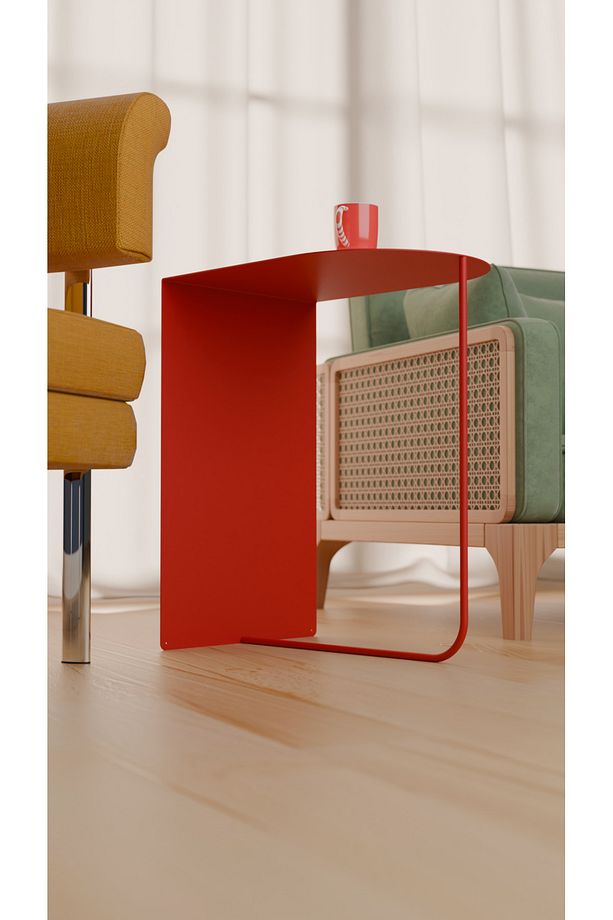 Modern ve Minimalist Yan Sehpa - Yüksek Kalite Çelik, Çok Renkli Seçenekler - 6