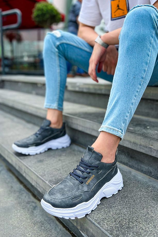 Ch089 Cbt Low Top Lace Up Erkek Ayakkabı Antrasıt - 4