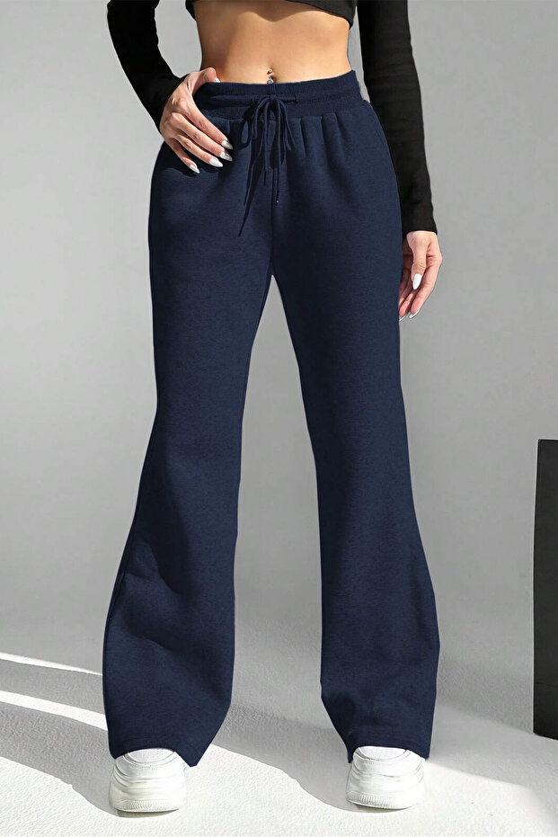 Kadın İspanyol Paça Basic Eşofman Altı - 4