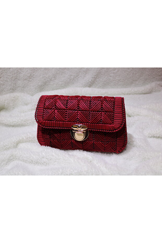 Kanvas Örme Omuz Çantası - 1