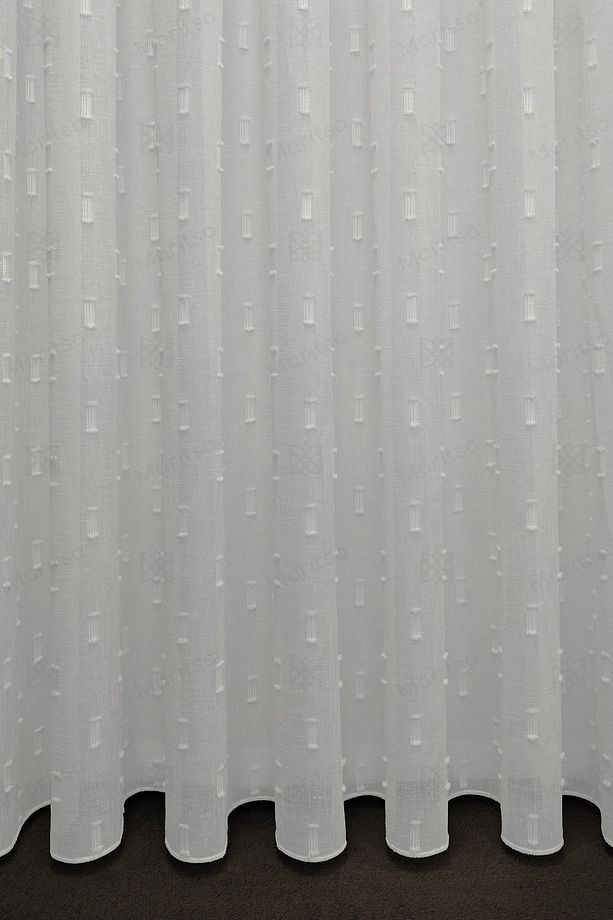 Tül Perde - İskandinav Serisi Bohem Helsa Desen Keten Zemine Pamuk İşleme Ekru Sık Pile(1x3) Curtain - 5