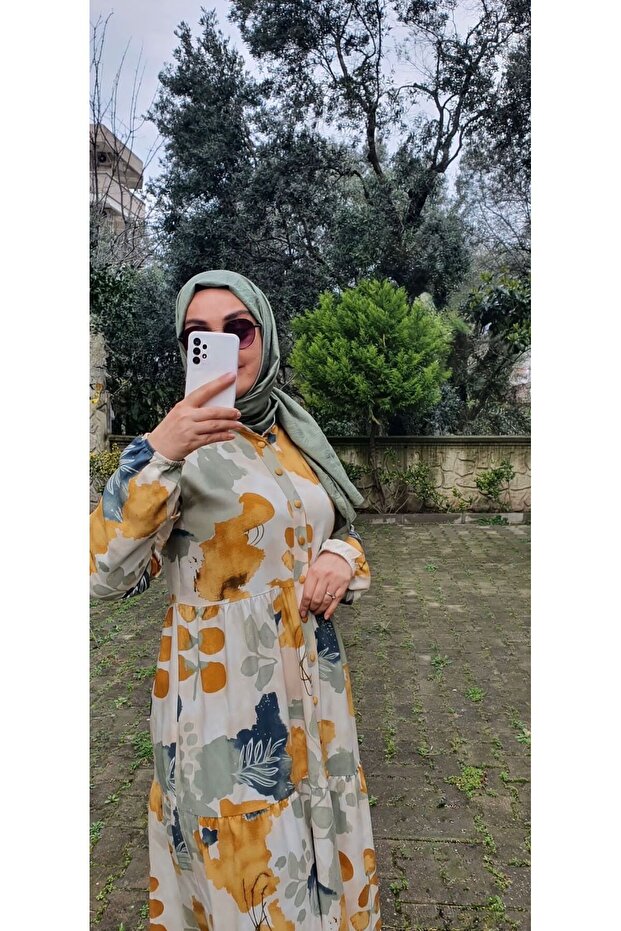 tesettür viskon elbise - 5