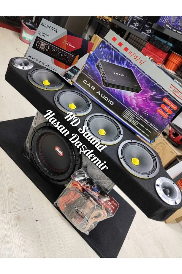 Ads Set Güclü Amfi 4500w Midrange Tanesi 700w125rms Kablo Seti Twetwer Pantizot Teyıp Fiaudio - 8
